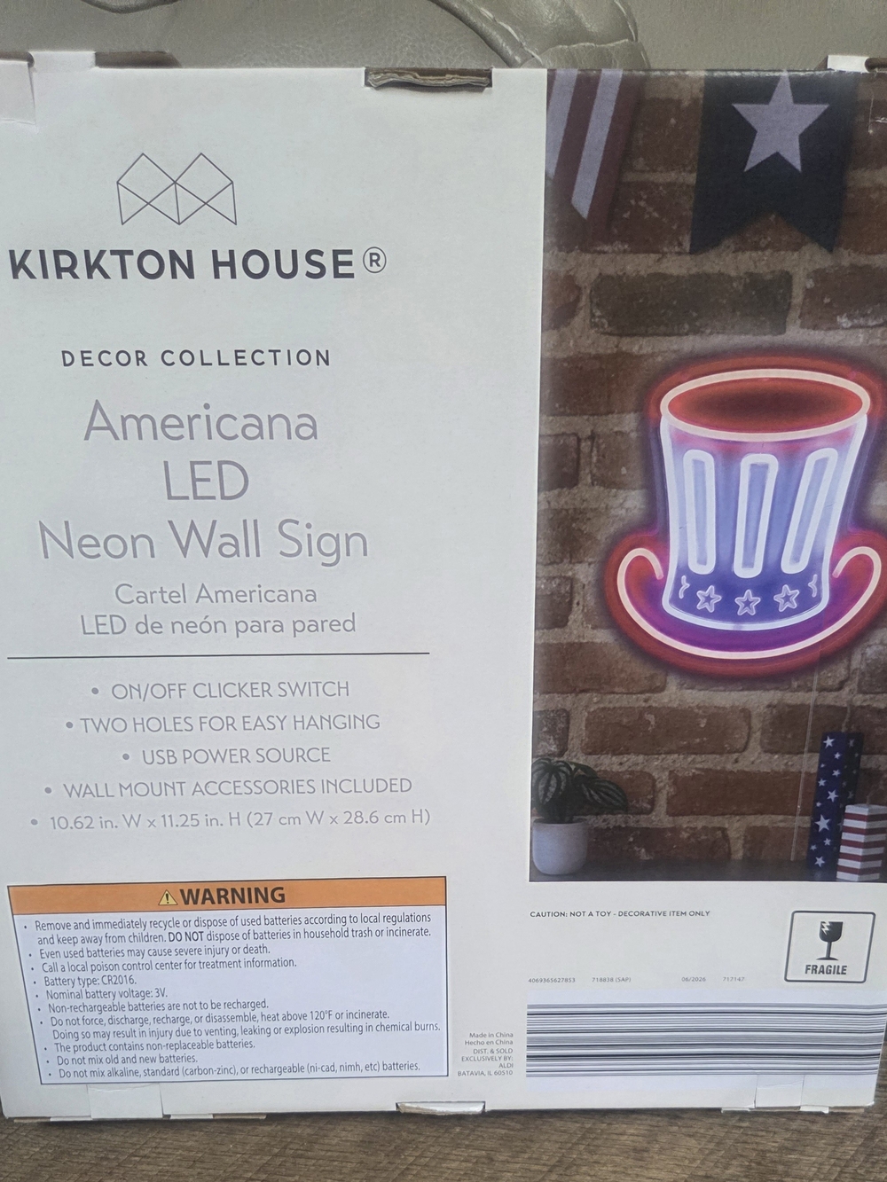 Kirkton House Americana LED Neon Wall Sign - Red, Blue, White ~ Bin S